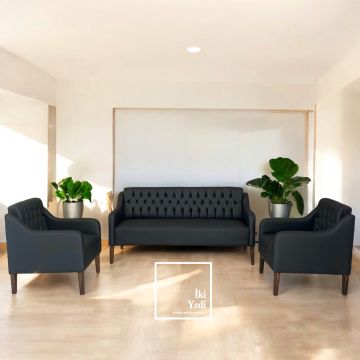 Brooklyn Şık Makam Oda Takımı 2 Metre Yönetici Masası Seti Ofis Mobilyası Büro Mobilyaları Patron Seti