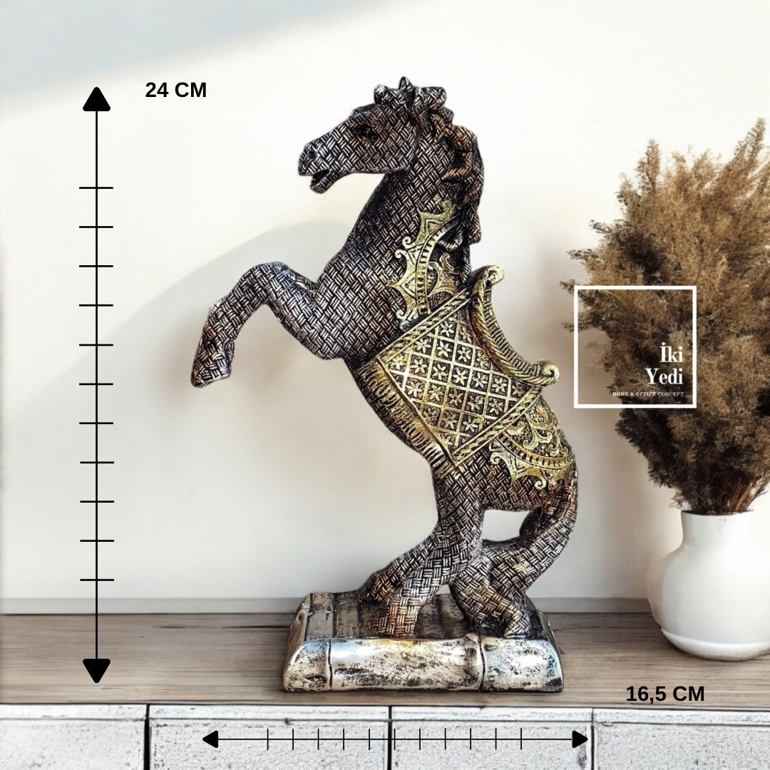 Epinay Gri Şahlanan At Figürü Dekoratif Obje Biblo Heykel Ev Ofis Hediyesi Hediyelik Dekorasyon