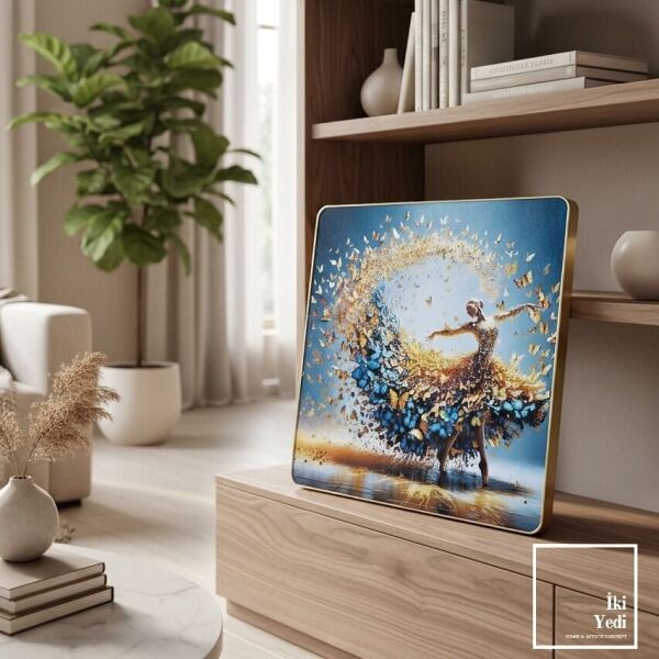 Lisa Balerin Figürlü Duvar Tablosu 60x60 cm, Salon ve Oturma Odası Duvar Dekoru, Sanatsal Tablo