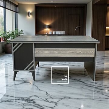 Bavyera Ofis Masası, Modern Çalışma Masası, 160 cm Yönetici Masası, Ofis Mobilyası