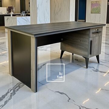 Bavyera Ofis Masası, Modern Çalışma Masası, 160 cm Yönetici Masası, Ofis Mobilyası