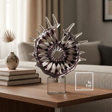 Corinthus Cam Kaideli Epoksi Dekoratif Obje, Modern Salon Aksesuarı, Lüks Ev & Ofis Hediyesi Luxury