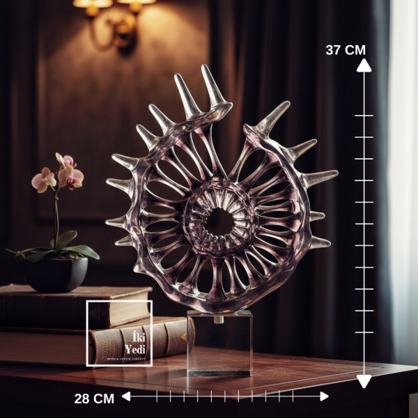 Corinthus Cam Kaideli Epoksi Dekoratif Obje, Modern Salon Aksesuarı, Lüks Ev & Ofis Hediyesi Luxury