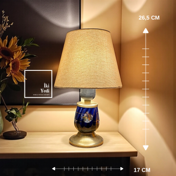 Jayleno Porselen Küçük Abajur 26,5 cm Yükseklik, Dekoratif Masa Lambası Minimalist Desenler Ev Ofis