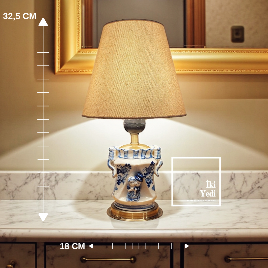Byung Seramik Abajur Masa Lambası Dekoratif Işıklı Aksesuar Salon Yatak Odası Için Şık Aydınlatma