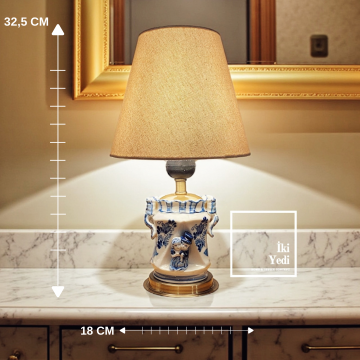 Byung Seramik Abajur Masa Lambası Dekoratif Işıklı Aksesuar Salon Yatak Odası Için Şık Aydınlatma