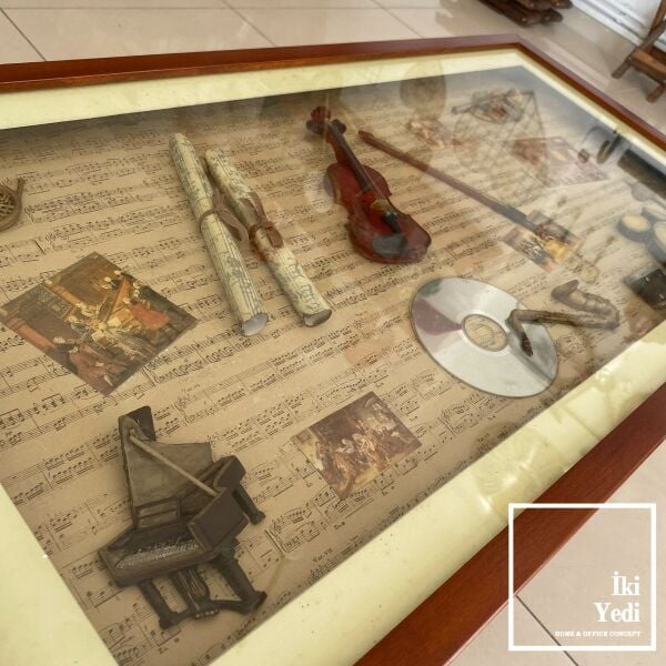 Maria Ahşap Orta Sehpa : 3 Boyutlu Müzik Dekorasyonu Lüks Ev Hediyesi Ofis Mobilyaları Sıradışı Fonksiyonel Cam Sehpa