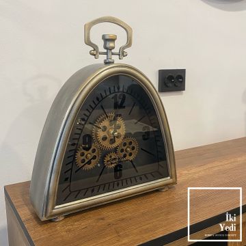 Chadrac Döner Çarklı Masa Saati İthal Metal Duvar Saati Hareketli Mekanik Ofis Dekorasyonu İş Hediyesi Eskitme