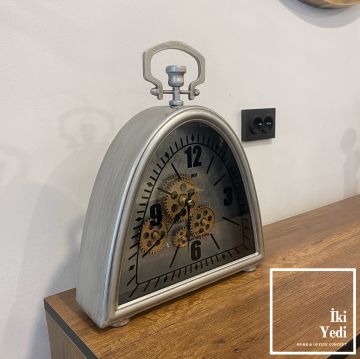 Chadrac Döner Çarklı Masa Saati İthal Metal Duvar Saati Hareketli Mekanik Ofis Dekorasyonu İş Hediyesi Eskitme