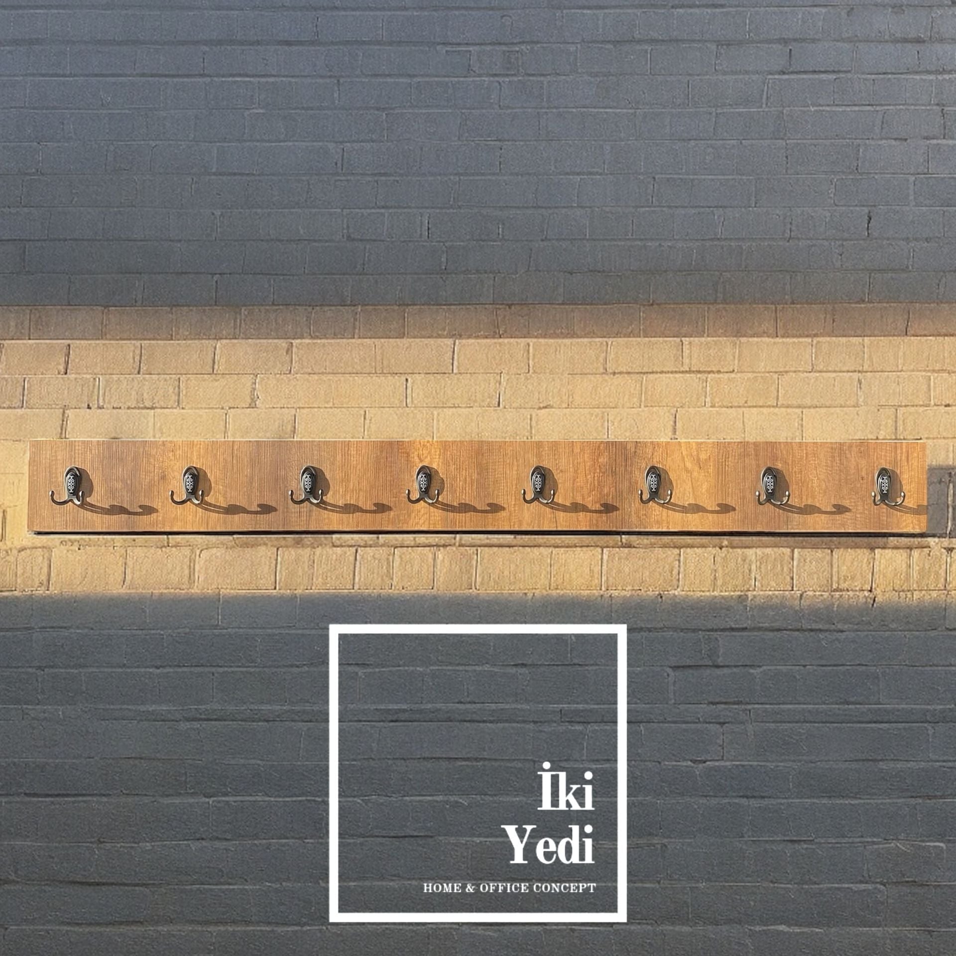 Lindri 2 Metre Duvar Askısı 16 'lı Askılık Duvar Dekoru Vestiyer Portmanto Ev Ofis Büro Okul Sınıf