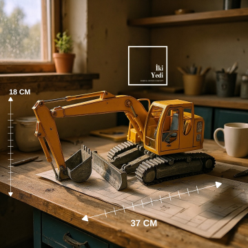 Neyman Metal Ekskavatör Maketi İş Makinesi Modeli Obje Ofis Hediyesi Müteahhit Mühendis İnşaat Tema