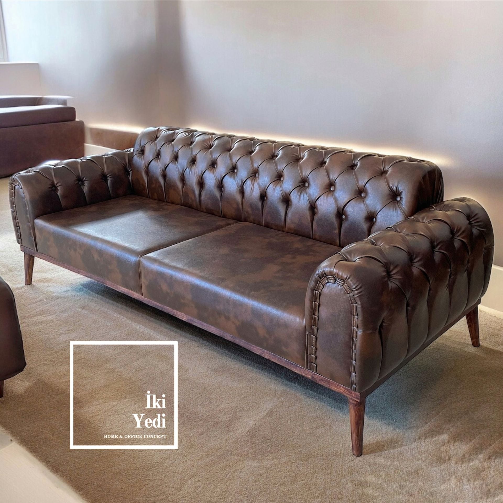 Hector Üçlü Kanepe Chester Ofis Koltuğu 3 Kişilik Bekleme Ofis Koltukları Büro Dinlenme Lobi Giriş Otel Cafe Salon