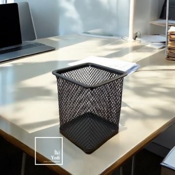 Renato Metal Kalemlik Ofis Masaüstü Düzenleyici Siyah Tel Örgü Organizer, Kalemlik & Ofis Kırtasiye Malzemesi