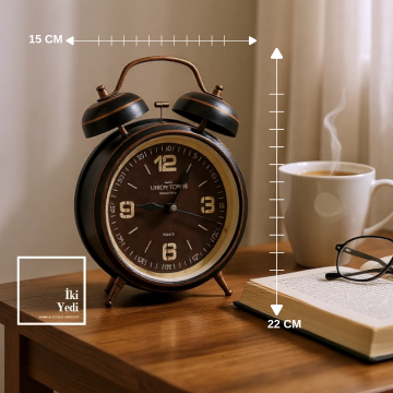Roanoke Metal Çalar Saat Masa Saati Vintage Retro Tasarım Ofis Masaüstü Ev Dekorasyonu Hediyelik