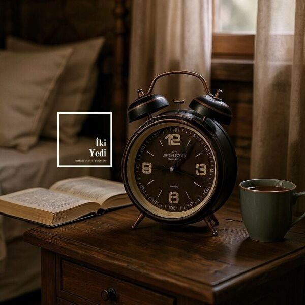 Roanoke Metal Çalar Saat Masa Saati Vintage Retro Tasarım Ofis Masaüstü Ev Dekorasyonu Hediyelik