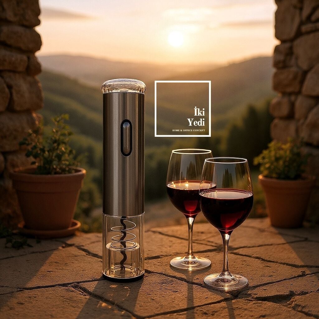 Limier Elektrikli Tirbuşonu, Pilli Metal Şarap Açacağı, Şarjlı Şişe Açma Şık Hediyelik Ev Ofis Gift