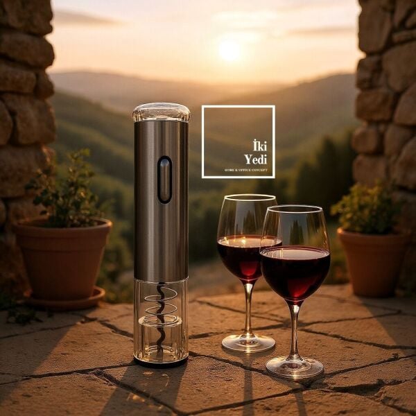 Limier Elektrikli Tirbuşonu, Pilli Metal Şarap Açacağı, Şarjlı Şişe Açma Şık Hediyelik Ev Ofis Gift
