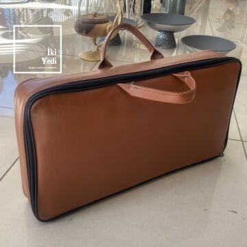 Su Dalgası Efektli Oymalı Timsahlı Masif Ahşap Tavla Takımı Ahşap Satranç ve Dama Çift Taraflı