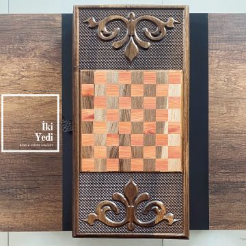Su Dalgası Efektli Oymalı Timsahlı Masif Ahşap Tavla Takımı Ahşap Satranç ve Dama Çift Taraflı Antik Lüks Koleksiyon Ürünü Backgammon Unutulmaz Hediyelik