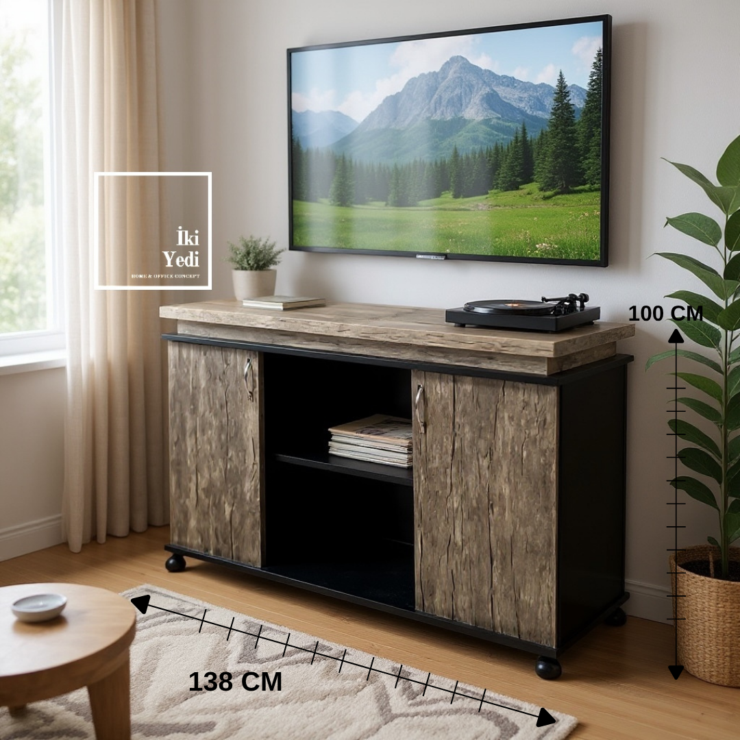 Hausser Çok Amaçlı Ofis Dolabı, TV Ünitesi, Klasörlük, Kitaplık, Depolama Konsolu Dosya Dolapları