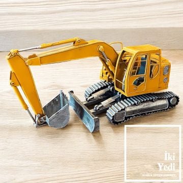 Hammel Metal Ekskavatör İş Makinası Maketi İş Makineleri Dekor Yapı İnşaat Emlak Gayrimenkul Ofis Dekorasyonu Müteahhite İnşaat Mühendisine Hediye