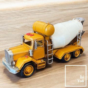 Hammel Metal İş Makinası Seti Ekskavatör Beton Mikseri Maketi İnşaat Ofisi Dekoru Müteahhit Hediye