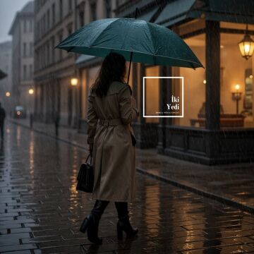 Pluie Yeşil Baston Şemsiye | Klasik ve Zarif Şehir Tarzı Şemsiye (85x100 cm) Hediyelik Eşyalar