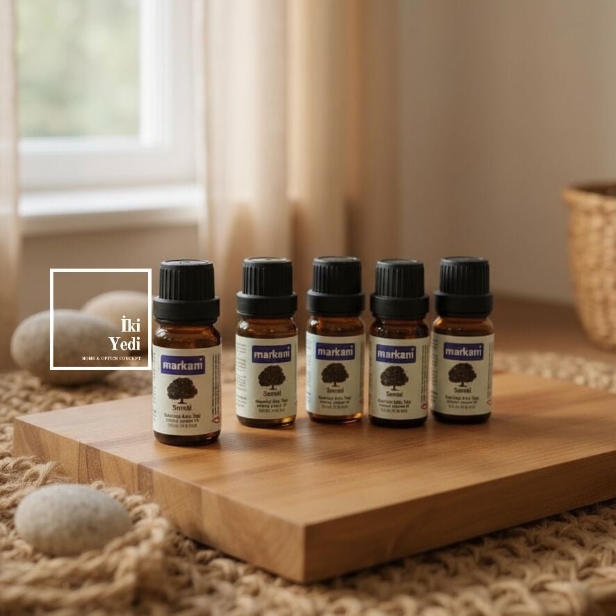 5 Adet - Saf Esansiyel Yağ - Oda Ve Ortam Kokusu - Sandal Aromatik Uçucu Yağ 5x10ml
