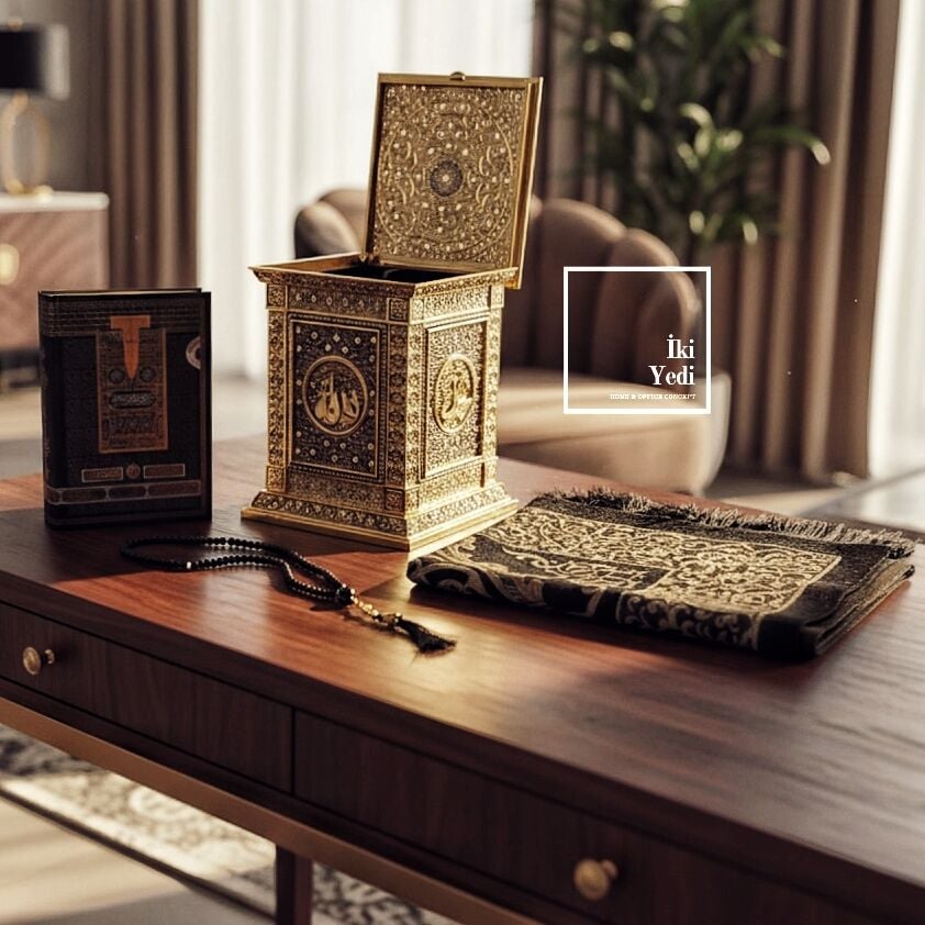 Mahfuz Şık Kur’an Kutusu Seti – Seccade, Tesbih ve Kur’an-ı Kerim Özel Hediye Seti Geleneksel Dini