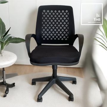 Steve Kalın Süngerli Fileli Şef Çalışma Koltuğu Döner Bilgisayar Sandalyesi Ofis Koltukları Büro Personel Sekreter Ekonomik Kademe