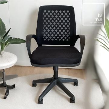 Steve Kalın Süngerli Fileli Şef Çalışma Koltuğu Döner Bilgisayar Sandalyesi Ofis Koltukları Büro Personel Sekreter Ekonomik Kademe