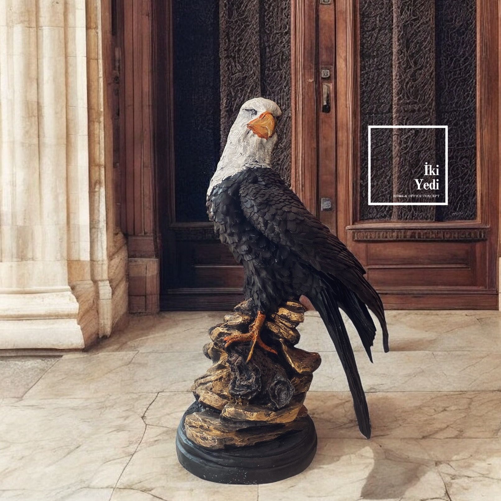 Tranibor 65 cm Büyük Kartal Heykeli Büyük Dekorlar Ev Ofis Büro Dekorasyon Ürünleri Şahin