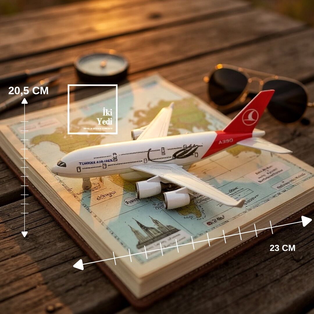 THY A380 Uçak Maketi Turkish Airlines Model Uçak Dekoratif Maket Uçak Hediyelik Masaüstü Obje Figür
