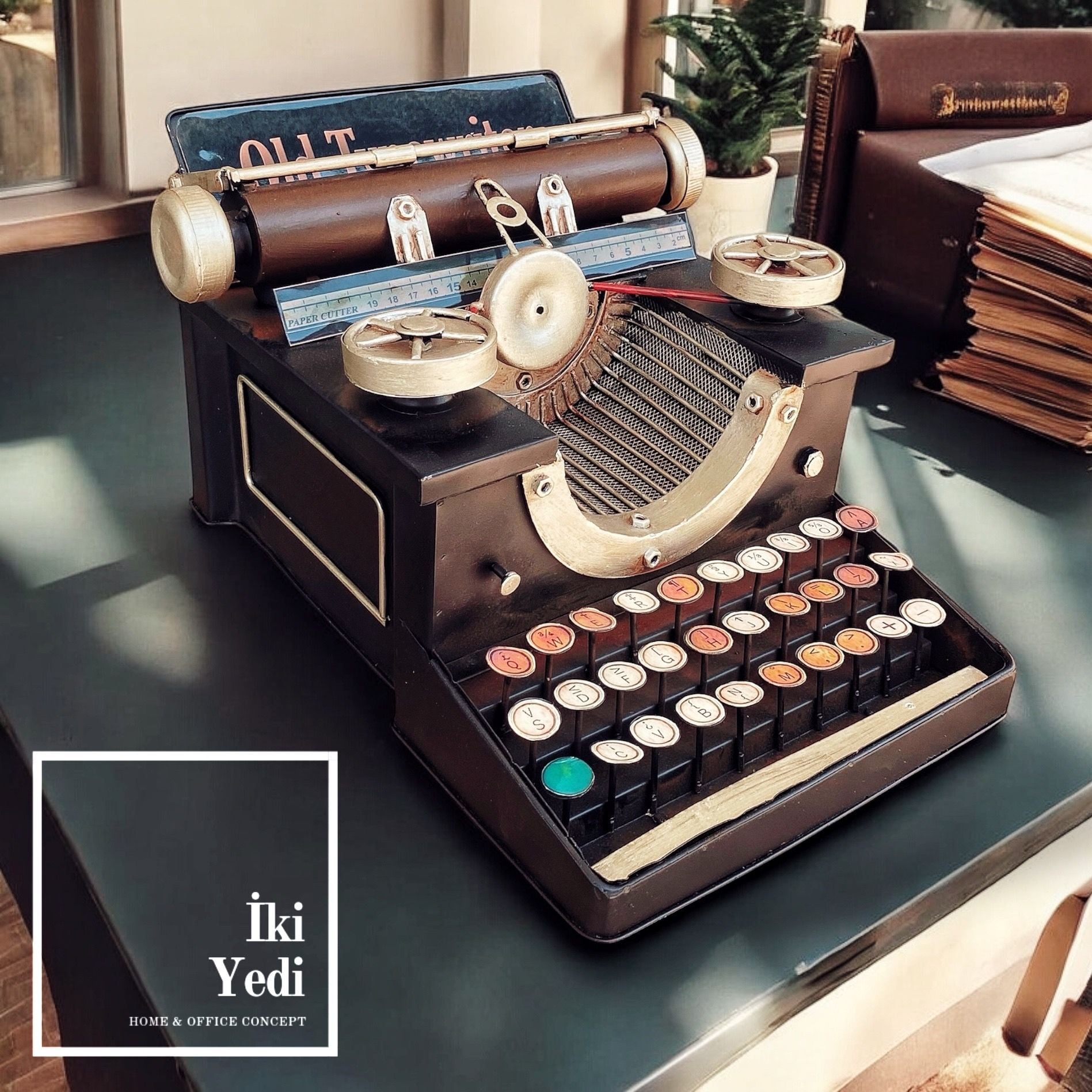 Canterbury Dekoratif Antika Daktilo, Retro Yazı Makinesi, Vintage Ev ve Ofis Masaüstü Süsü Obje