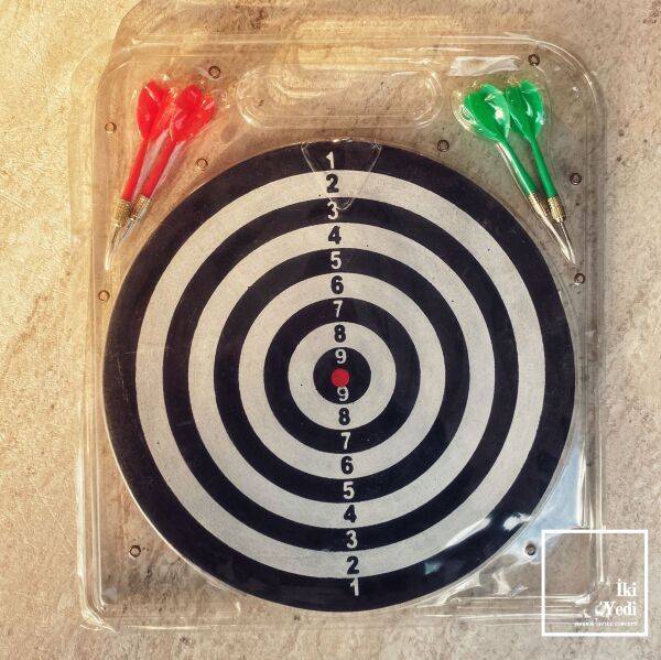 29 cm Dart Seti, Çift Taraflı Dart Tahtası ve 4 Ok, Eğlenceli Hedef Oyunu, Ofis ve Ev Hediyesi