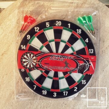 29 cm Dart Seti, Çift Taraflı Dart Tahtası ve 4 Ok, Eğlenceli Hedef Oyunu, Ofis ve Ev Hediyesi