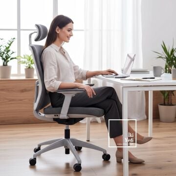 Orijinal Goldsit Venus Kaliteli Ofis Sandalyesi Yönetici Koltuğu Büro Koltukları Makam Sınıfı Üst Düzey Beyaz Gri