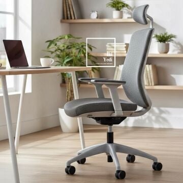 Orijinal Goldsit Venus Kaliteli Ofis Sandalyesi Yönetici Koltuğu Büro Koltukları Makam Sınıfı Üst Düzey Beyaz Gri