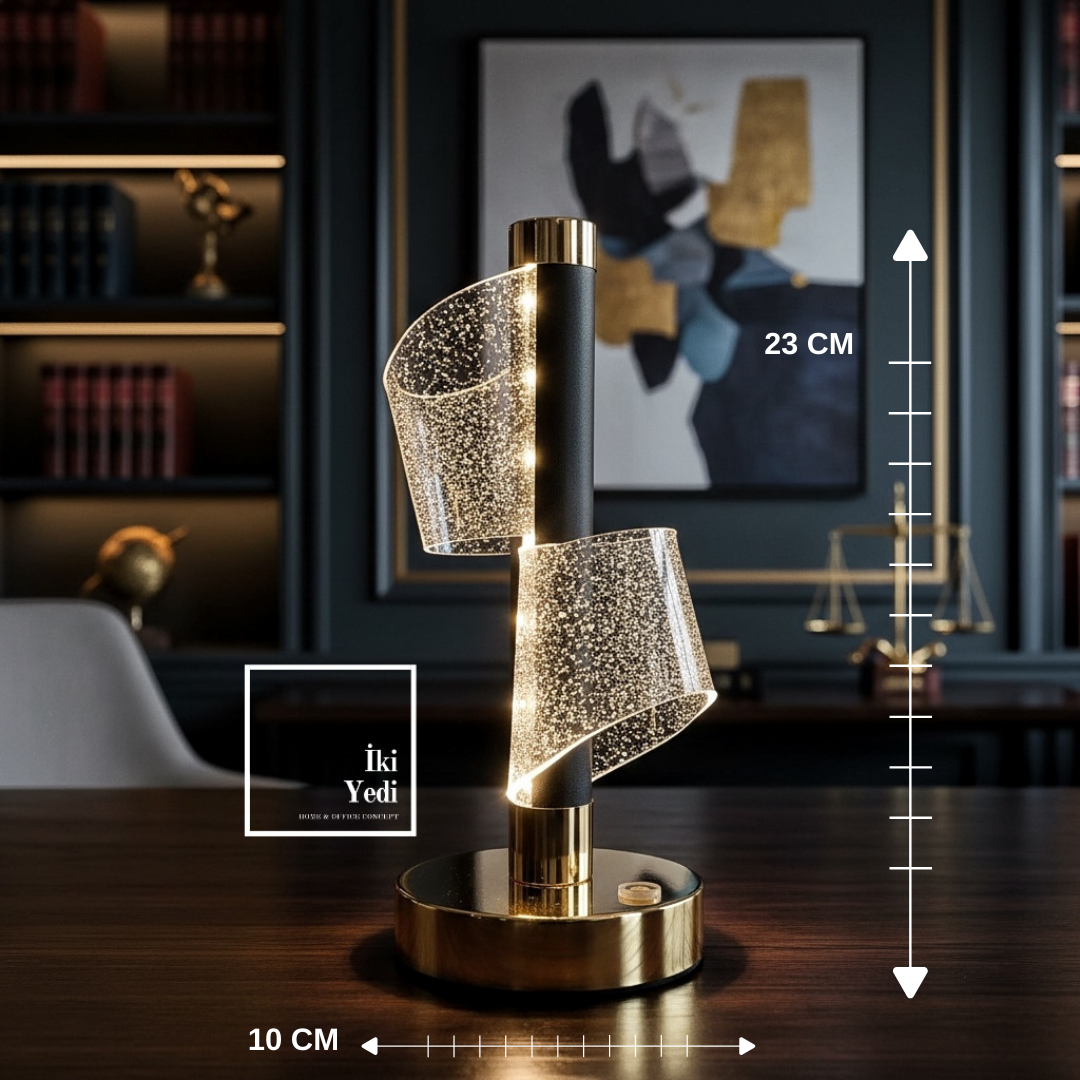 Corvinus 774 Dokunmatik Şarjlı LED Masa Lambası 3 Renk Modern Lüks Dekoratif Gece Lambası Hediyelik