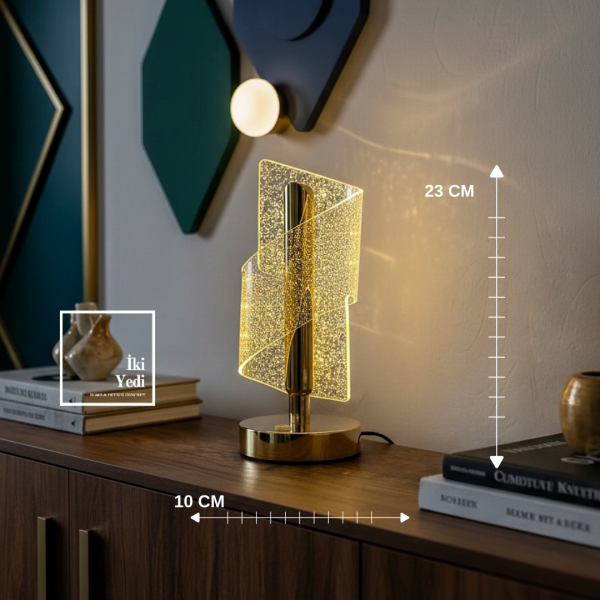 Corvinus 776 Modern Dokunmatik Şarjlı LED Masa Lambası 3 Renk Işık Lüks Dekoratif Aydınlatma Hediye