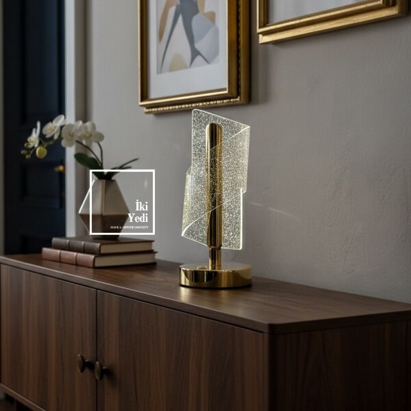 Corvinus 776 Modern Dokunmatik Şarjlı LED Masa Lambası 3 Renk Işık Lüks Dekoratif Aydınlatma Hediye