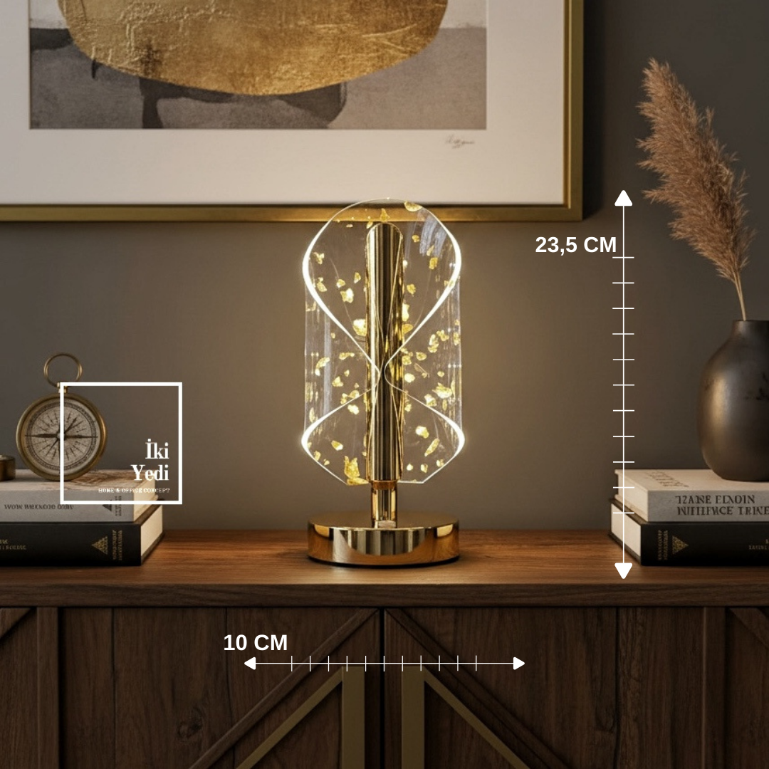 Corvinus 777 Modern LED Masa Lambası Dokunmatik Şarjlı 3 Renk Işık Dekoratif Gece Lambası Lüks Stil