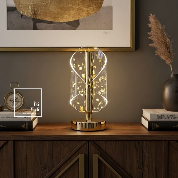Corvinus 777 Modern LED Masa Lambası Dokunmatik Şarjlı 3 Renk Işık Dekoratif Gece Lambası Lüks Stil