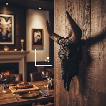 Missoula Büyük Dekoratif Boğa Kafası Duvar Objesi Maskülen Duvar Dekoru Cafe Ev Ofis Etkileyici Şık