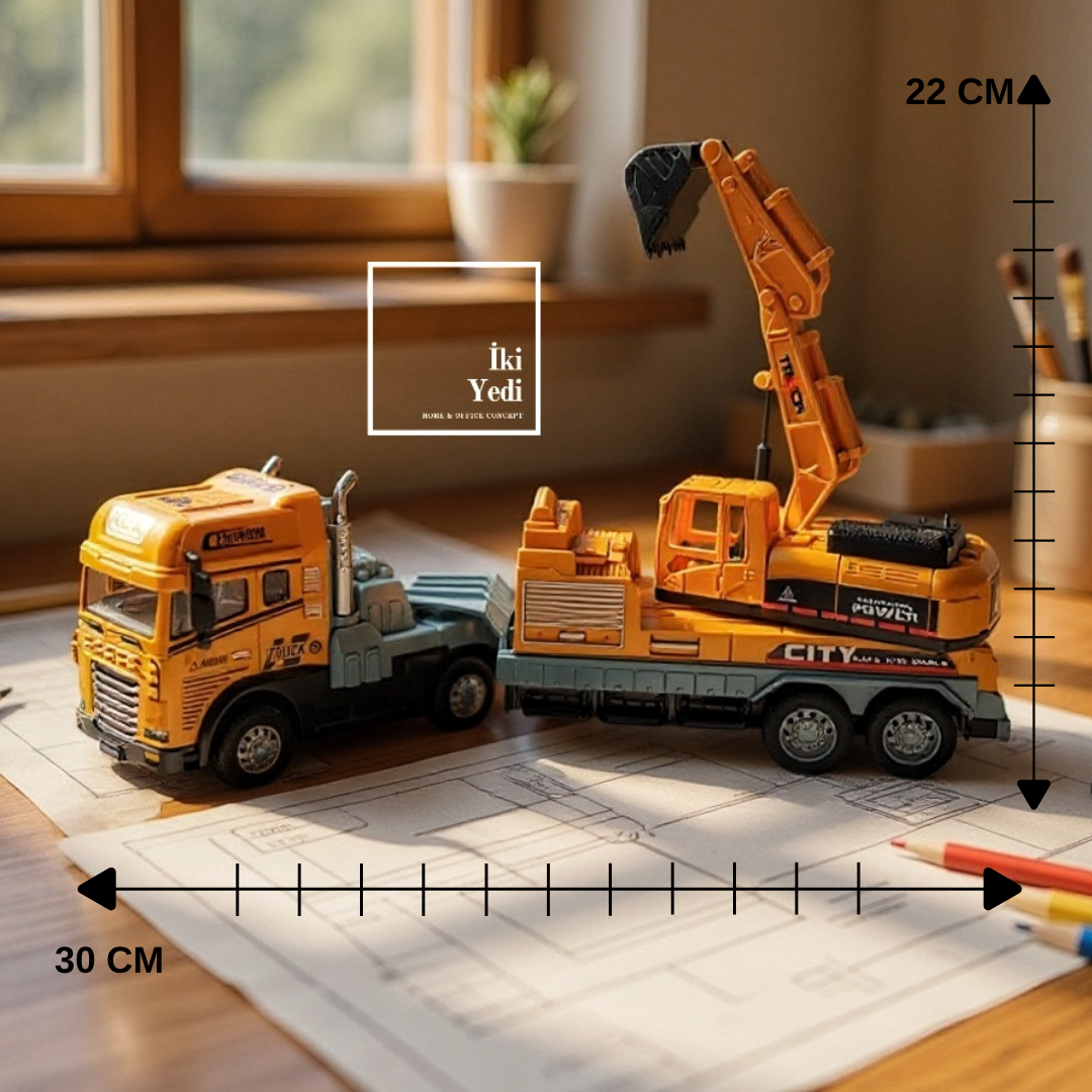 Bennett Ekskavatör Maketi İş Makinesi Modeli Obje Ofis Hediyesi Müteahhit Mühendis İnşaat Tema
