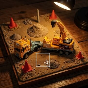 Bennett Ekskavatör Maketi İş Makinesi Modeli Obje Ofis Hediyesi Müteahhit Mühendis İnşaat Tema