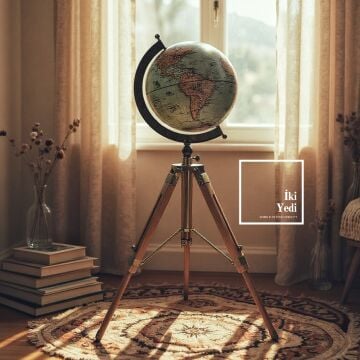 Deveroux Tripod Ahşap Ayaklı Dünya Küresi Salon Boy Prestij Yerküre Ofis Ev Dekoratif Hediyelik VIP