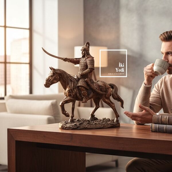 Bozkırın Demir Hükümdarı Bronz Kaplama Cengizhan Heykeli | Tarihi Lider Figürü Veronese Wise Design