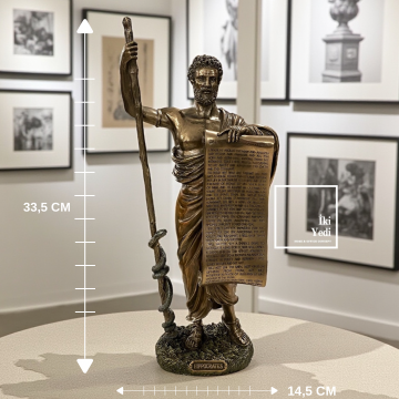 Bronz Kaplama Hipokrat Heykeli Tıp Sektörü Mesleki Objeler Dekoratif Figürler Doktora Hediye Ofis