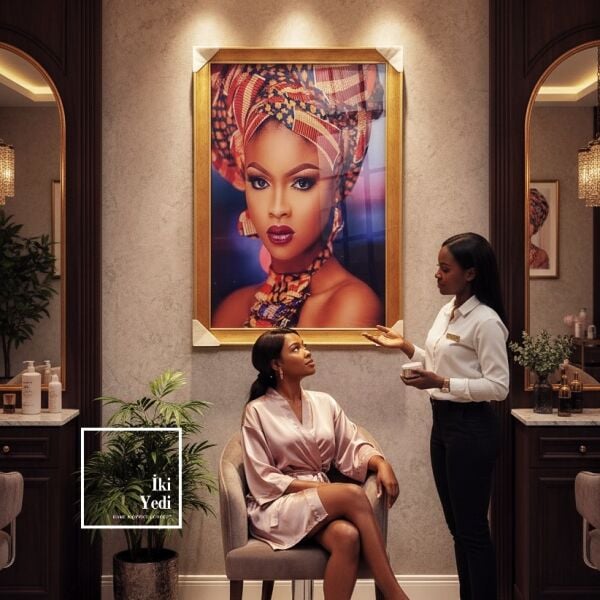 Makena Kraliçenin Bakışı Afrikalı Kadın Portre Tablo Altın Çerçeveli Duvar Dekoru Sanatsal Tablo